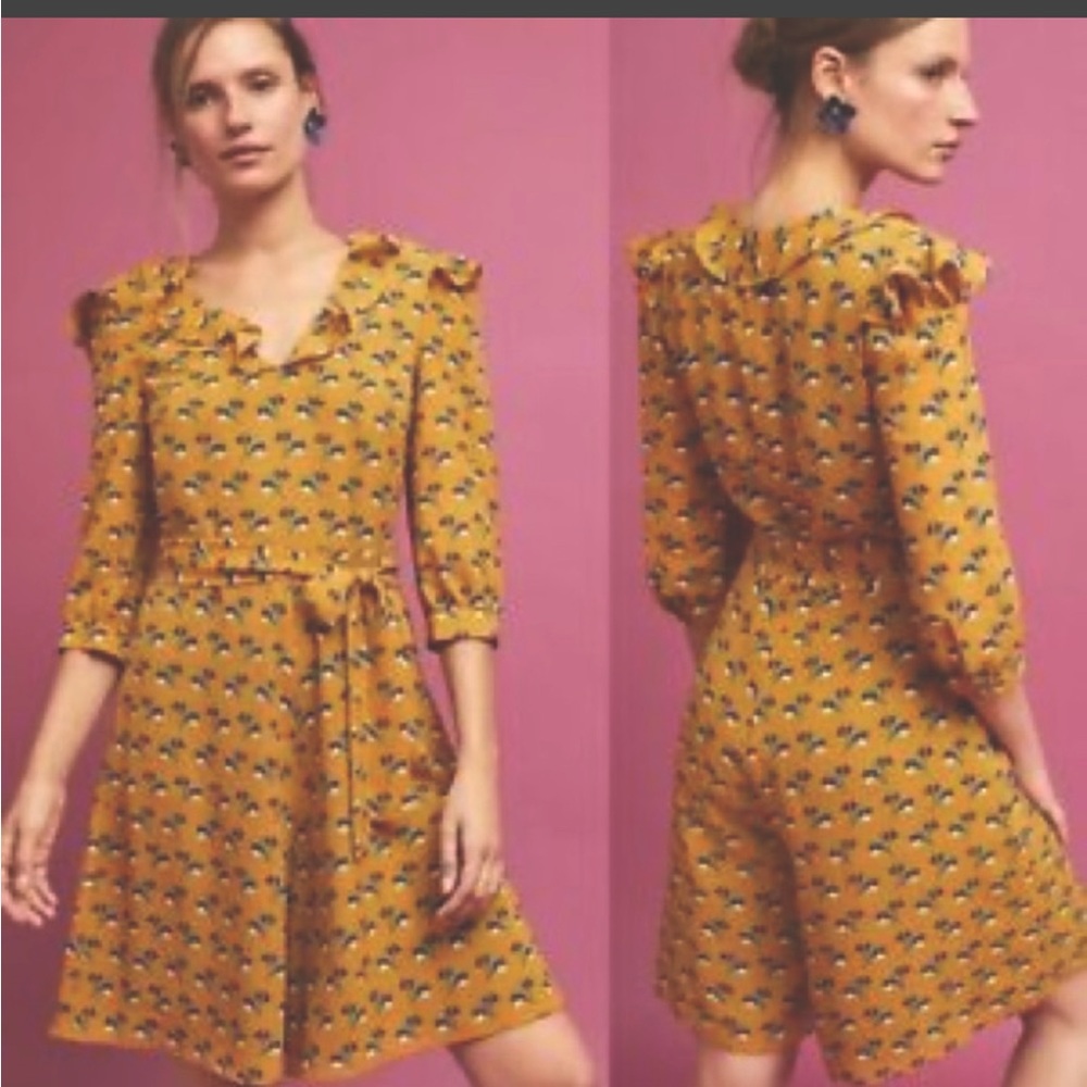 Anthropologie mustard romper